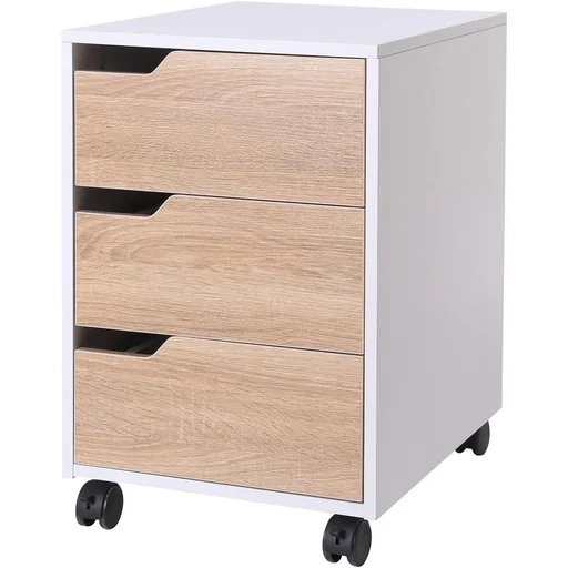 "Kommode mit 3 Schubladen, natur, weiß image"