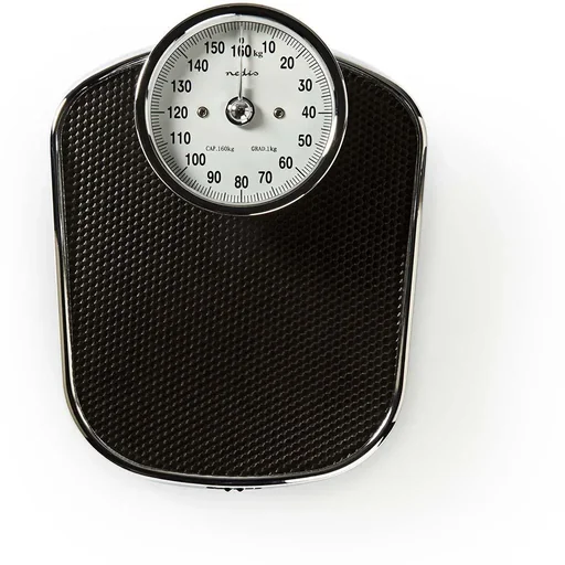 "Nedis Personenwaage - Analog - Schwarz - Gummi - Rutschfeste Wägeplattform - Maximale Gewichtskapazität 160 kg image"