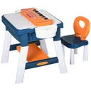 2-in-1 Kinderspieltisch mit Keyboard und Bausteinen