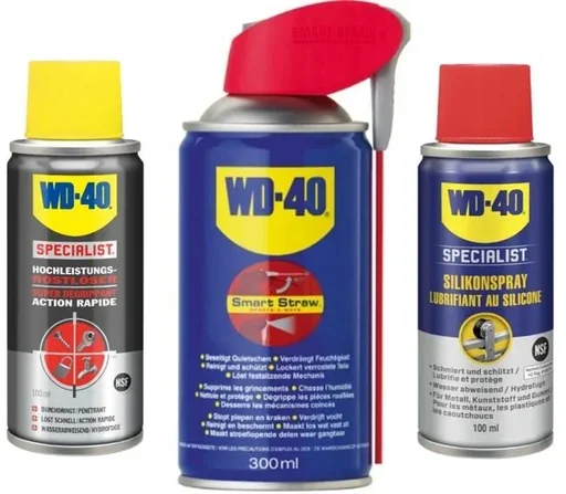 "WD40 Universalspray, 300 ml inkl. Rostlöser, 100 ml und Silikonspray, 100 ml image"