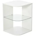 Beistelltisch 3-Schicht moderner Nachttisch mit 2 Ablagefächern geeignet für Wohnzimmer Schlafzimmer Material aus Spanpl