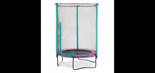 "Trampolin Junior 140 cm mit Sicherheitsnetz, Outdoor-Trampolin für Kinder, Durchmesser 140 cm, rund, Wende-Design image"