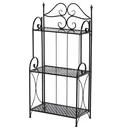 Gartenregal mit 3 Ablagen schwarz