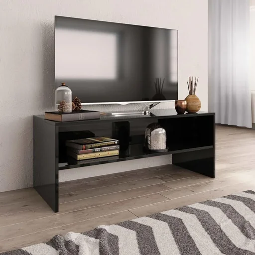 "TV-Schrank 100x40x40 cm Spanplatte hochglänzend schwarz image"