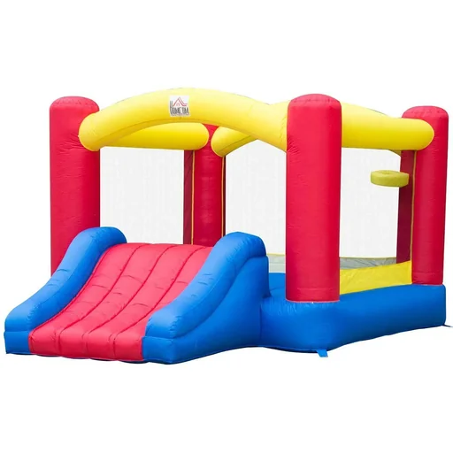 "Hüpfburg XXL mit Rutsche Spielburg aufblasbar bunt (366 x 274 x 183 cm) image"