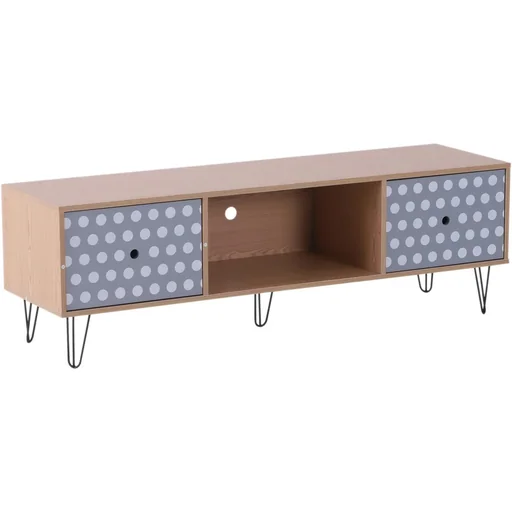 "Fernsehtisch Fernsehschrank TV-Board Lowboard Retro-Stil mit Punktmuster Holz 140 x 40 x 44,5 cm image"