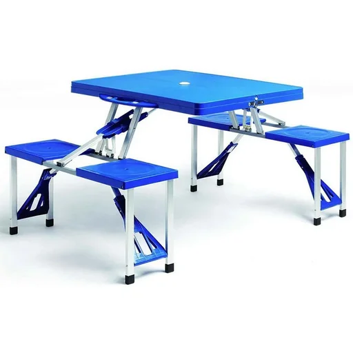 "Klappbarer Campingtisch für 4 Personen aluminiumblau image"