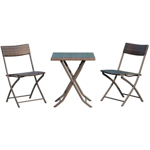 "Bistroset Polyrattan 3 tlg, Sitzgarnitur Balkonset image"