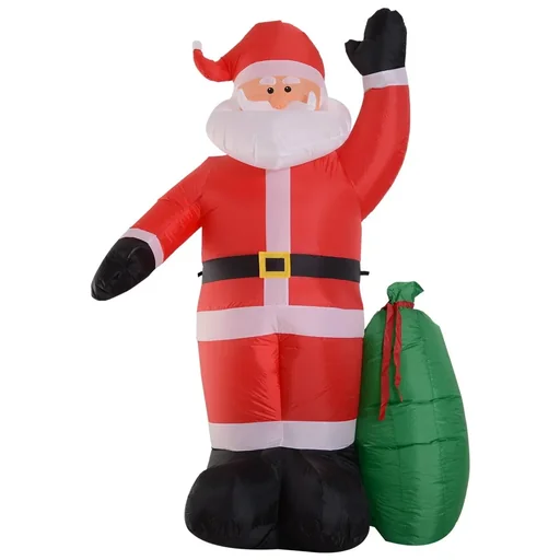 "Selbstaufblasbare Weihnachtsmann mit LED-Beleuchtung rot image"