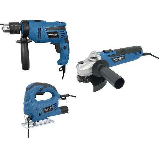 "Elektrowerkzeugsatz: Schlagbohrmaschine, Stichsäge und Winkelschleifer image"