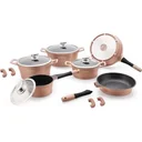 Marmoriertes Kochgeschirr-Set - 14-teilig - Kupfer
