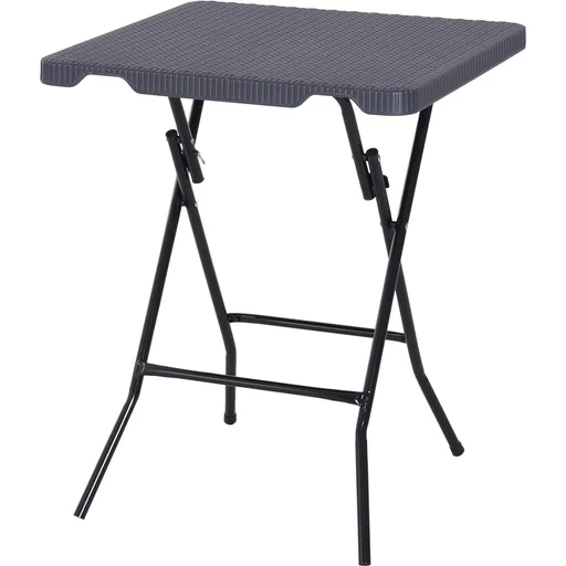 "Falttisch Klapptisch Gartentisch klappbar Picknicktisch Campingtisch Kunststoff + Metall Dunkelbraun 60 x 60 x 74 cm image"