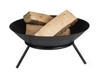 "Gusseiserne Feuerschale mit 3-beinigem Ständer, runde Feuerstelle für den Außenbereich Ø56 cm, Höhe 26 cm, schwarzer Gartenheizer für Terrasse oder Balkon, ideal für Holz oder Holzkohle image"