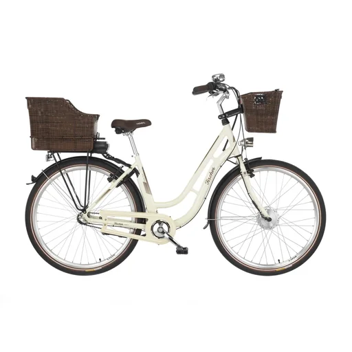 "Unisex E-Bike City, 28 Zoll, Rahmengröße 48 cm, 3-Gang Nabenschaltung, Elfenbein glänzend, CITA ER1804 image"