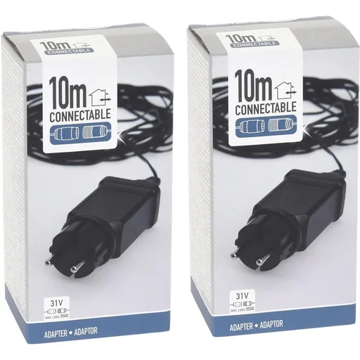"Starter Adapter 2 STUKS - für anschließbare Weihnachtsbeleuchtung - Geeignet bis zu 1600 LEds - 10 Meter image"