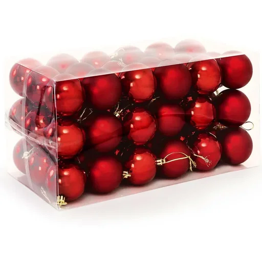"Weihnachtskugeln - Christbaumschmuck - rot 54 Stück. image"