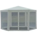 Pavillon 3,9m x 3,9m Partyzelt 6-eckig creme