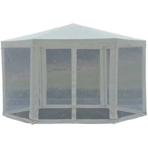 "Pavillon 3,9m x 3,9m Partyzelt 6-eckig creme image"