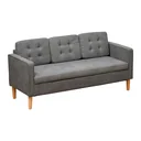 3-Sitzer Sofa Stoffsofa Doppelsofa abnehmbar mit Kissen Gummiholz Baumwoll Grau 166,5 x 62 x 82 cm
