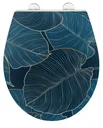 Premium WC-Sitz Big Leaves mit Relief, aus antibakteriellem Duroplast, mit Absenkautomatik