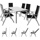 Aluminium-Gartenset Bern 6+1 Mattglas silber- Set