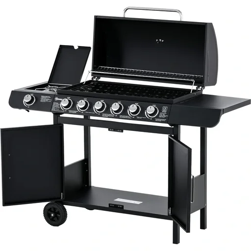 "Grillwagen mit Ablageschrank schwarz image"
