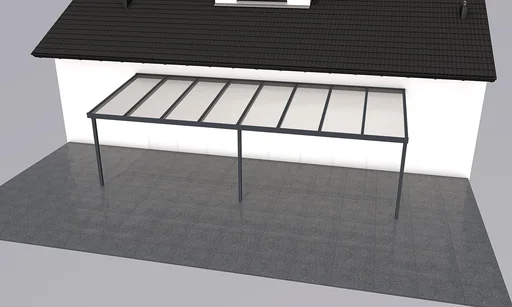 "Terrassendach Premium, anthrazit, 8125 x 3060 mm - Polycarbonat Stegplatten 16 mm, weiß gestreift image"