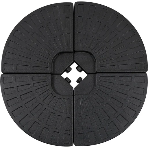 "Sonnenschirmgewicht 4-tlg. Schirmgewicht für Sonnenschirm mit 52 kg Wasser oder 68 kg Sand befüllbar HDPE Schwarz image"