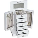 Schmuckschrank mit Spiegel, weiß