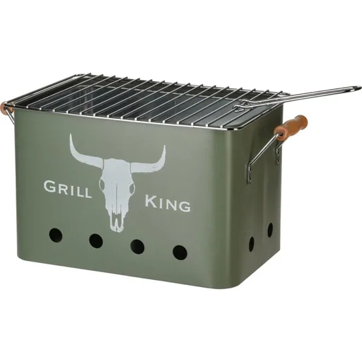 "Grill King Holzkohlegrill Rechteckig - Mattgrün - 32x20x20 cm image"