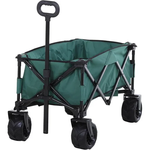 "Bollerwagen Faltbarer Handwagen 360° Gartenwagen Transportwagen mit Teleskop Griff Verstellbarer Griffhöhe Strandwagen image"