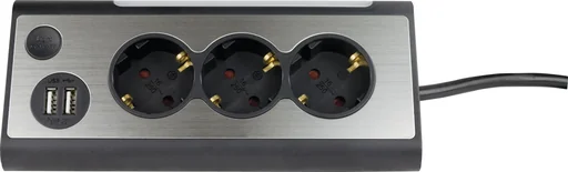 "Steckdosenleiste 3-fach mit LED Licht und 2 USB Anschlüssen image"