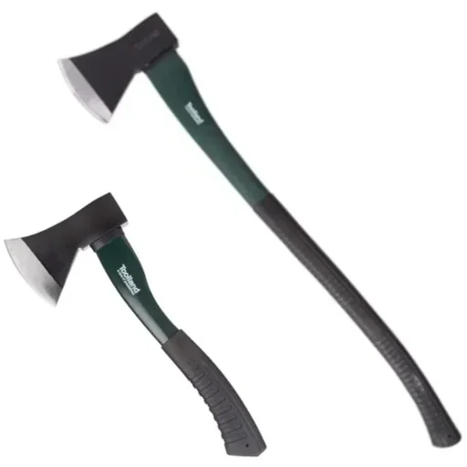 "2er-Set Äxte - Axt und Spaltaxt - 90cm/30cm - schwarz/grün image"