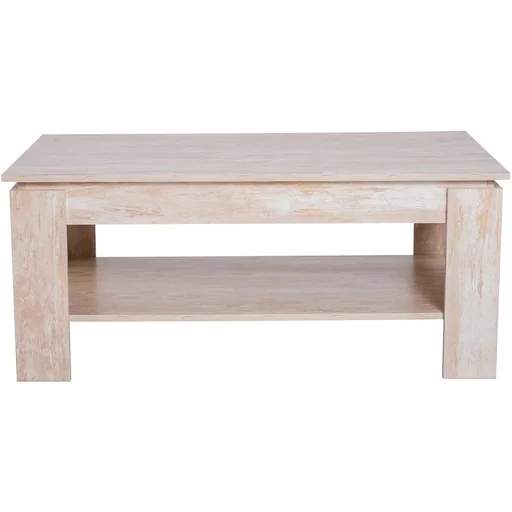 "Couchtisch Beistelltisch Kaffetisch mit Ablage Pinie Holz 110 x 65 cm image"