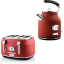 Retro SET - Toaster 4 Scheiben + Wasserkocher 1.7L - Rot