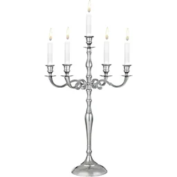 Kerzenleuchter 5-armig 78cm Aluminium vernickelt silber