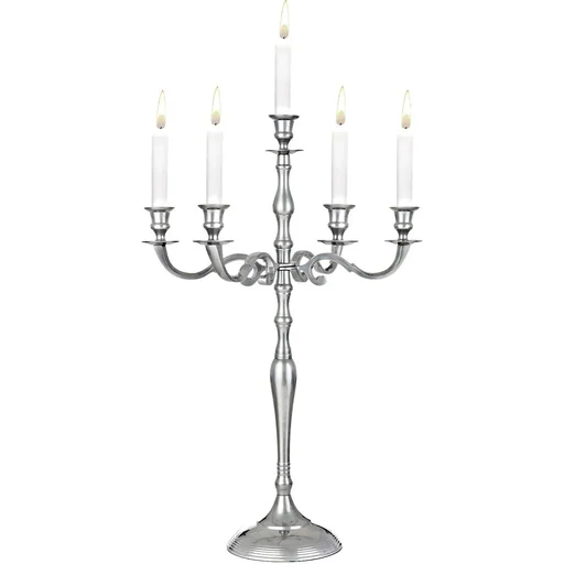 "Kerzenleuchter 5-armig 78cm Aluminium vernickelt silber image"