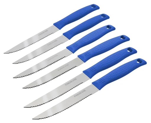"Steakmesser-Set, 6-teilig, Blau image"