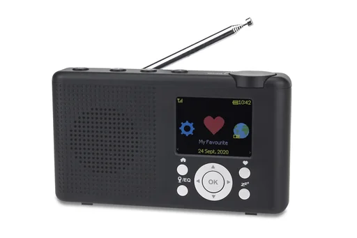 "Tragbares Internet-Radio mit wieder aufladbaren Akku und Kopfhörer Buchse, Anthrazit image"