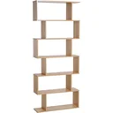 Bücherregal Wandregal Raumteiler mit 6 Fächern Eiche