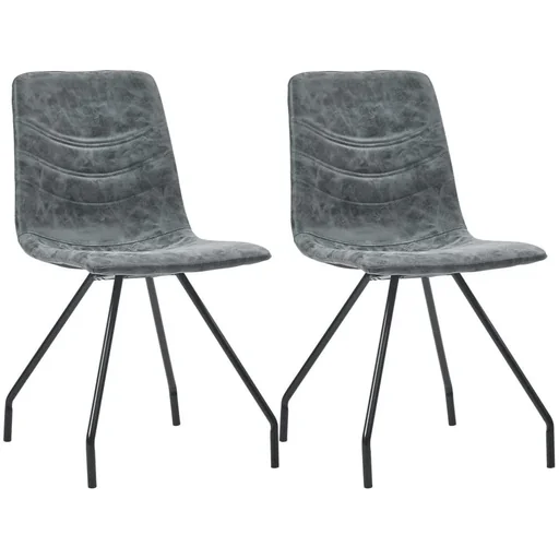 "Esszimmerstühle 2 in schwarzem Leder image"