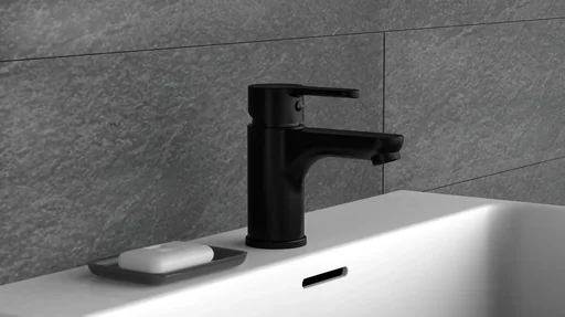 "Waschtischarmatur, Schwarz matt image"
