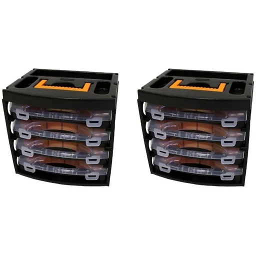 "2x Aufbewahrungsbox mit 4 Sortimentsboxen - 31,3x27x29,7 cm image"