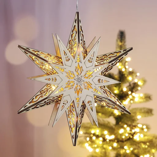 "Weihnachtsdekostern mit 6 warmweißen LEDs image"