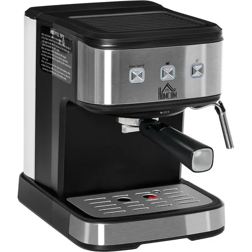 "Espressomaschine Kaffeemaschine aus Edelstahl Siebträgermaschine mit Milchschäumer 1,5L Wassertank 15 Bar für Espresso C image"