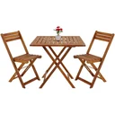 3-teiliges Akazienholz-Balkonset - 2 Stühle und 1 Tisch