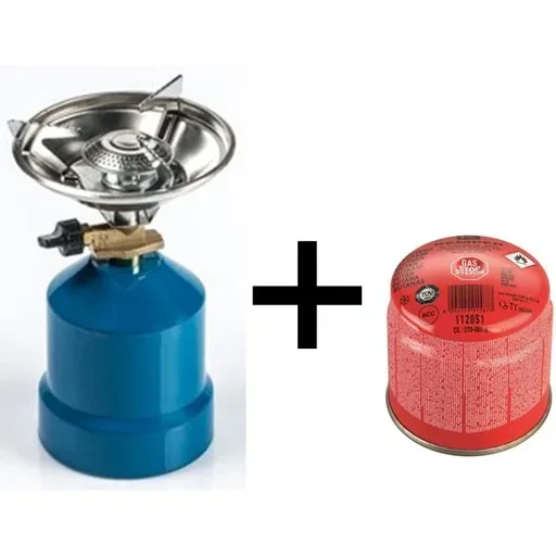 "Gaskocher mit Windschutz 2050 W Blau mit Gasdruckbehälter image"