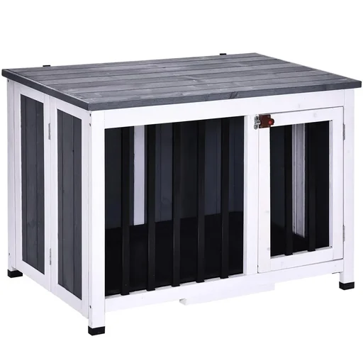 "Faltbarer Hundekäfig grau/weiß image"