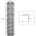 Maschendraht Drahtgitter Gartenzaun 52 x 1 m Volierendraht Drahtzaun Rolle Masche stark Stahl Silber