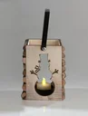 LED Holzleuchter Schneemann